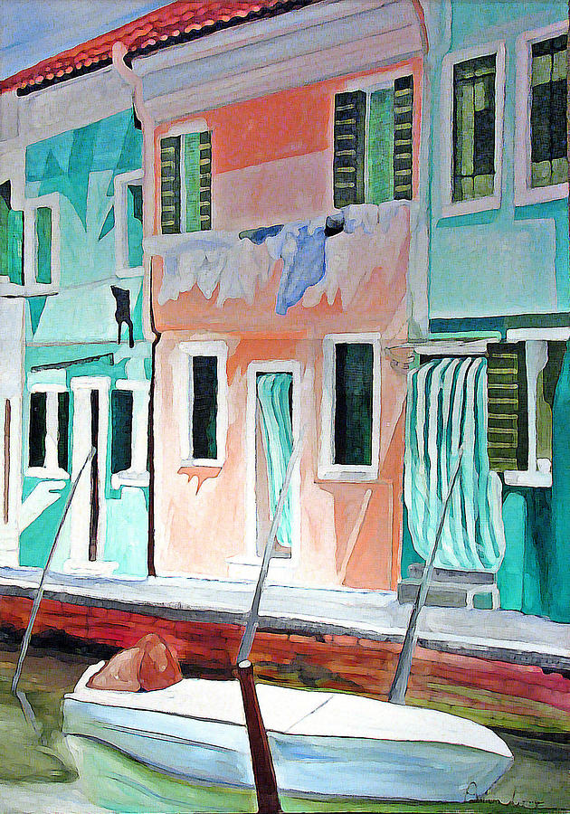 A Day In Burrano Painting by Patricia Arroyo