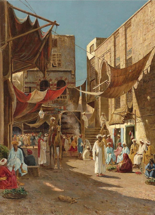 A Day in the Market Painting by Henry Augustus Ferguson - Fine Art America