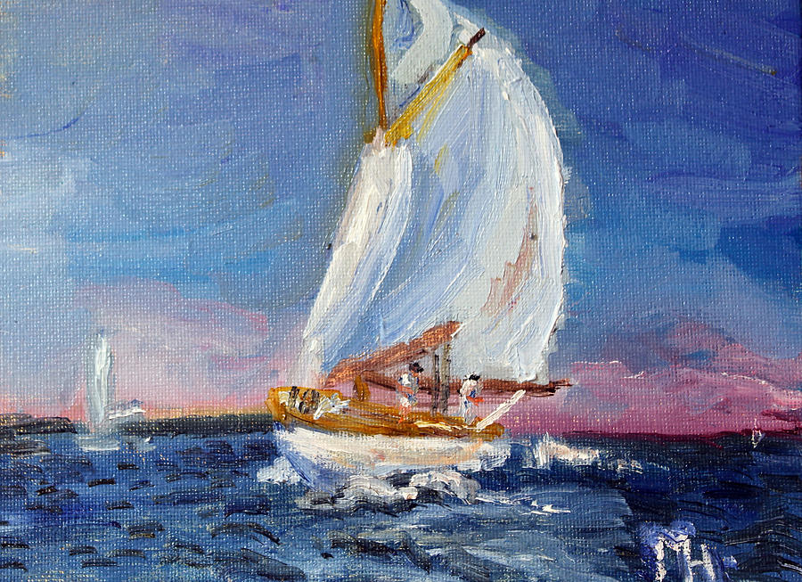 Summer Painting - A Day on a Boat Is..... by Michael Helfen