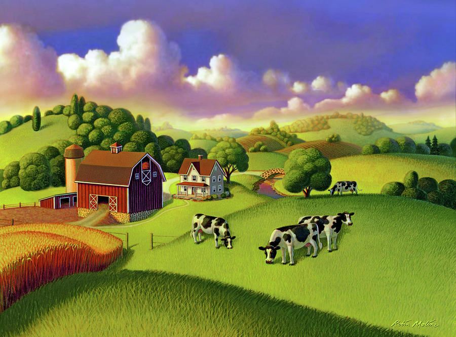 A Day on the Farm  Painting by Robin Moline