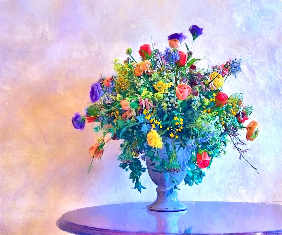 Flowers In Vase Painting - A Day Remembered by Chrystyne Novack