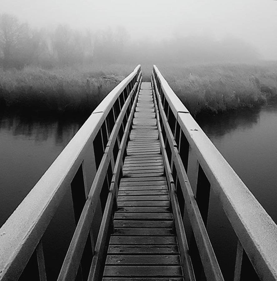 Bridge Photograph - Bridge in the fog by Peter Haitsma