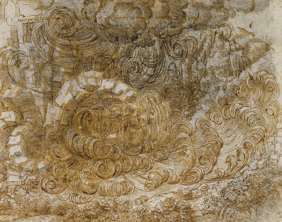 A Deluge #3 Drawing by Leonardo da Vinci