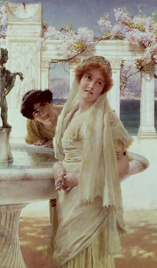 A Difference of Opinion Painting by Lawrence Alma-Tadema
