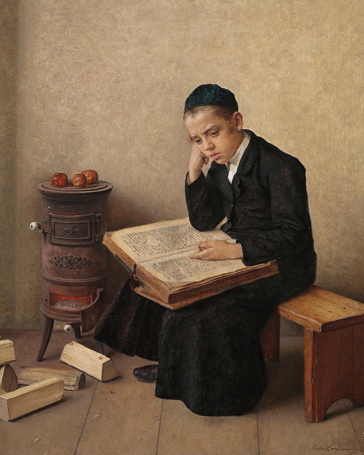 A Difficult Passage in the Talmud Painting by Isidor Kaufmann
