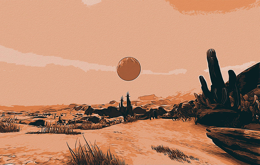 A Distant Desert Planet Painting by AM FineArtPrints