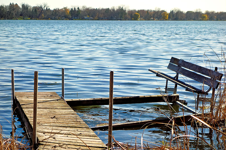 A Dock and a Bench Photograph by Robert Meyers-Lussier