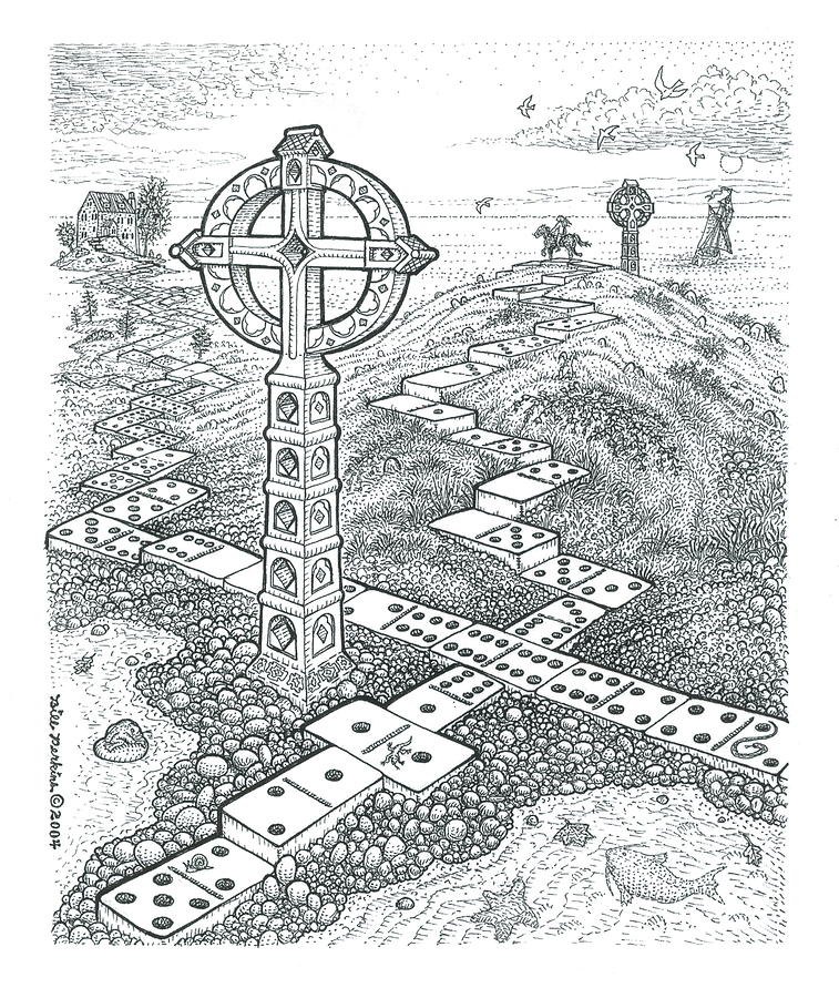 A Domino Crosses variation Drawing by Bill Perkins