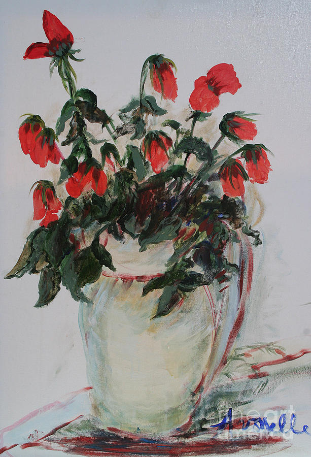 Rose Painting - A Dozen Red Roses by Avonelle Kelsey Rose Painting - A Dozen Red Roses by Avonelle Kelsey