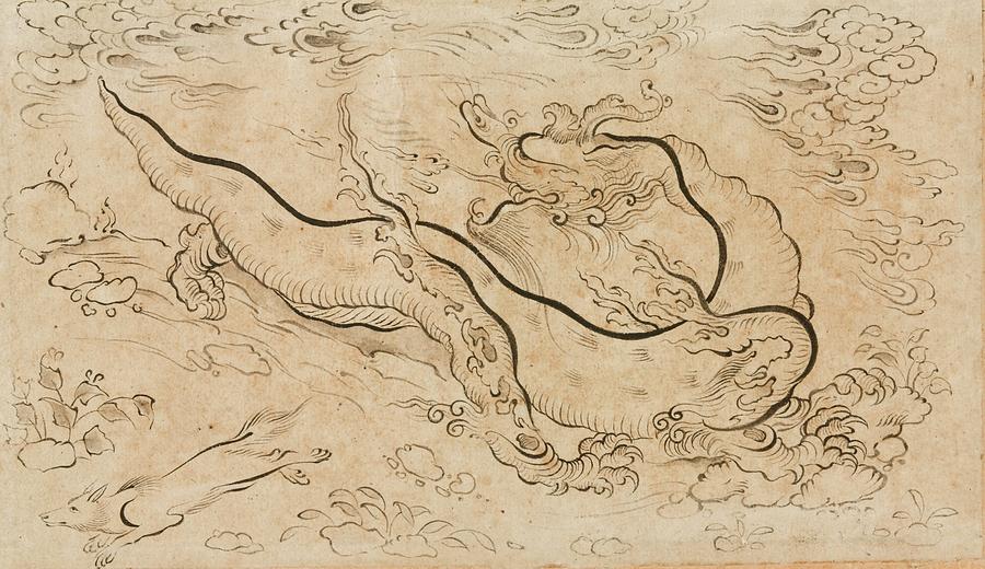 A dragon within a landscape Painting by Eastern Accents