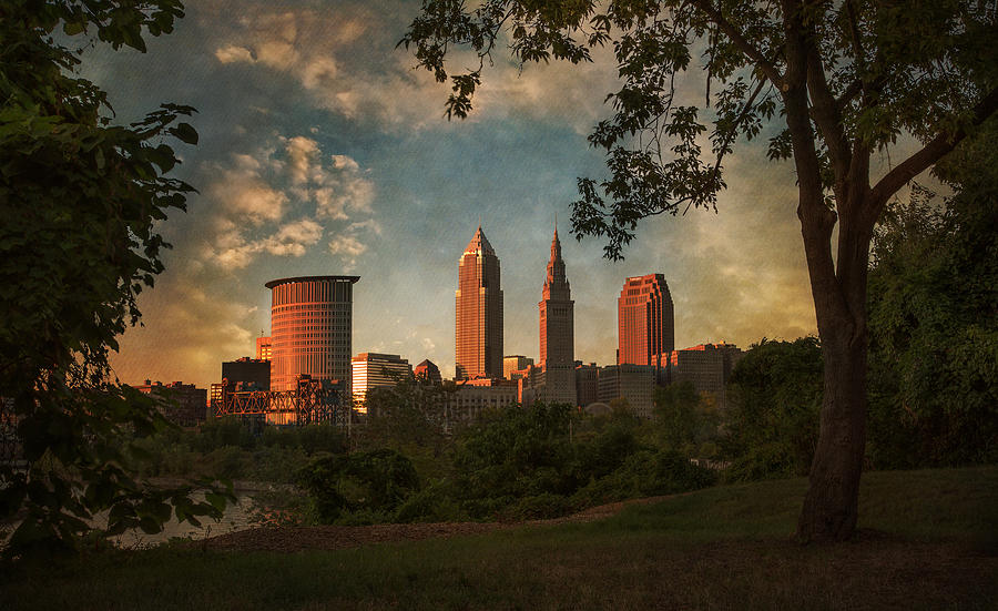 A Dramatic View of Cleveland Photograph by Dale Kincaid