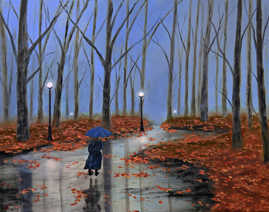 A Dreary Autumn Evening 2 Painting by Ken Figurski