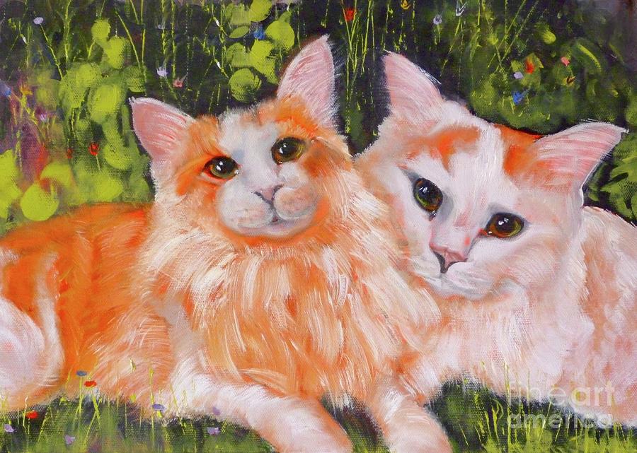 A Duet of Kittens Painting by Susan A Becker