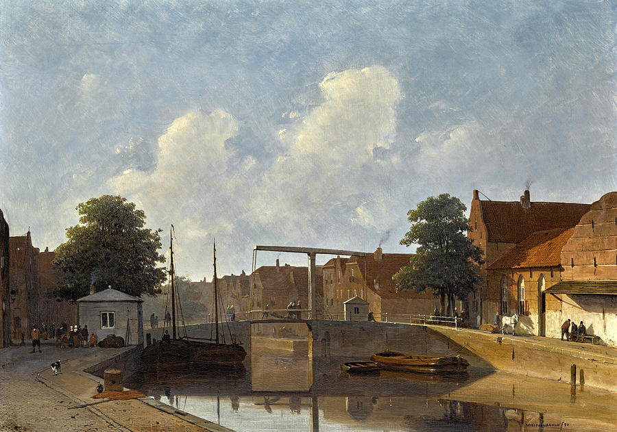 A Dutch Canal Painting by Jan Weissenbruch