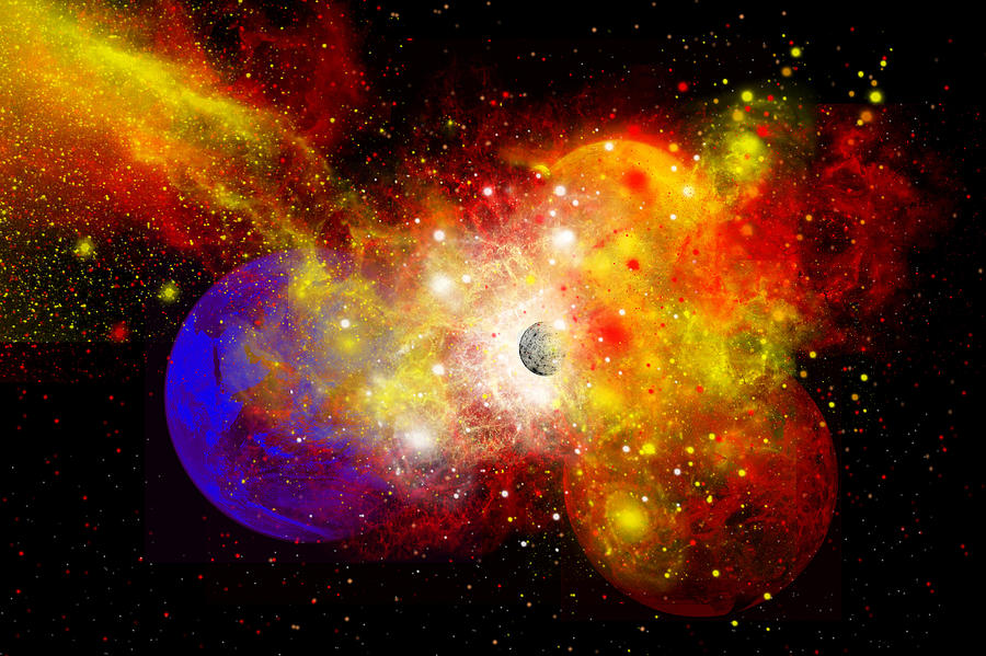 Space Digital Art - A Dying Star Turns Nova As It Blows by Mark Stevenson