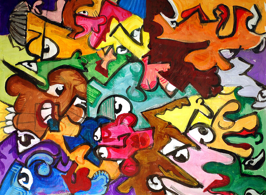 A Face in the Crowd Painting by Jame Hayes