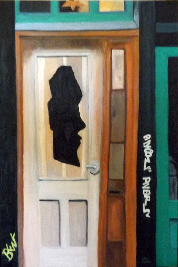 A Face in the Door Painting by Brent  Harris