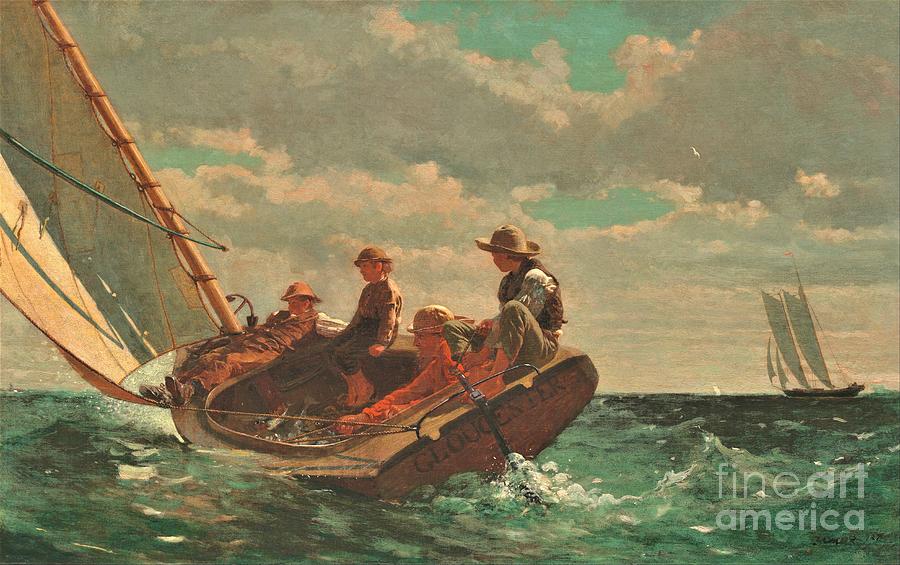 Winslow Homer Painting - A fair wind breezing up by Thea Recuerdo