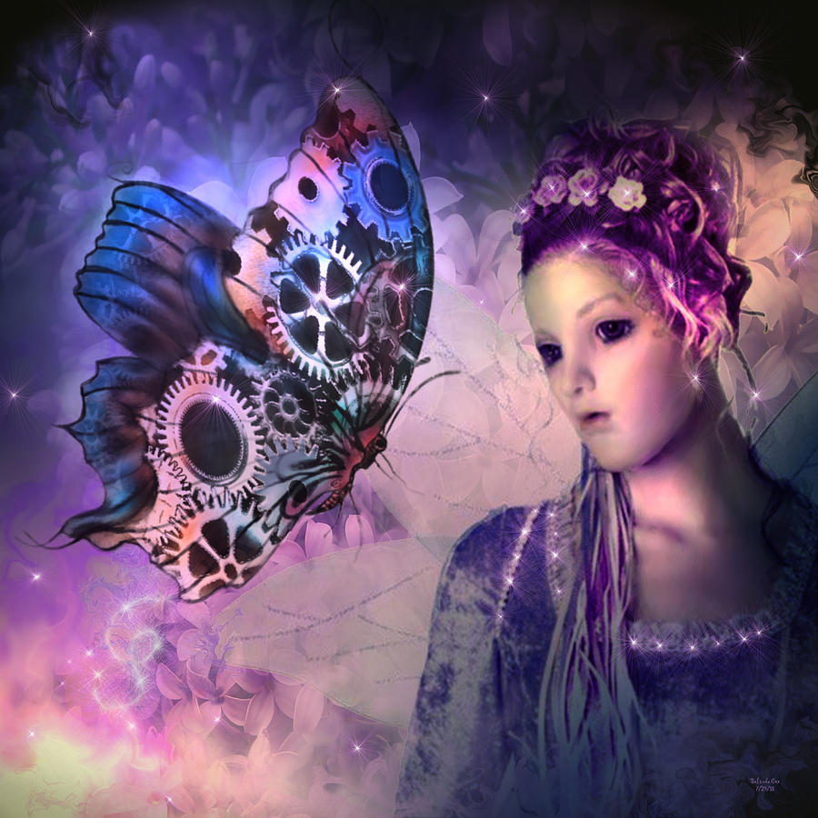 A Fairy Butterfly Kiss Digital Art by Artful Oasis
