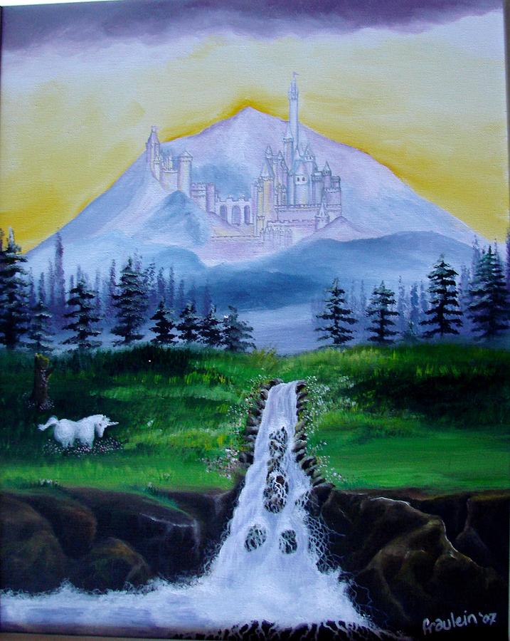 Landscape Painting - A Fairytale by Glory Fraulein Wolfe Landscape Painting - A Fairytale by Glory Fraulein Wolfe