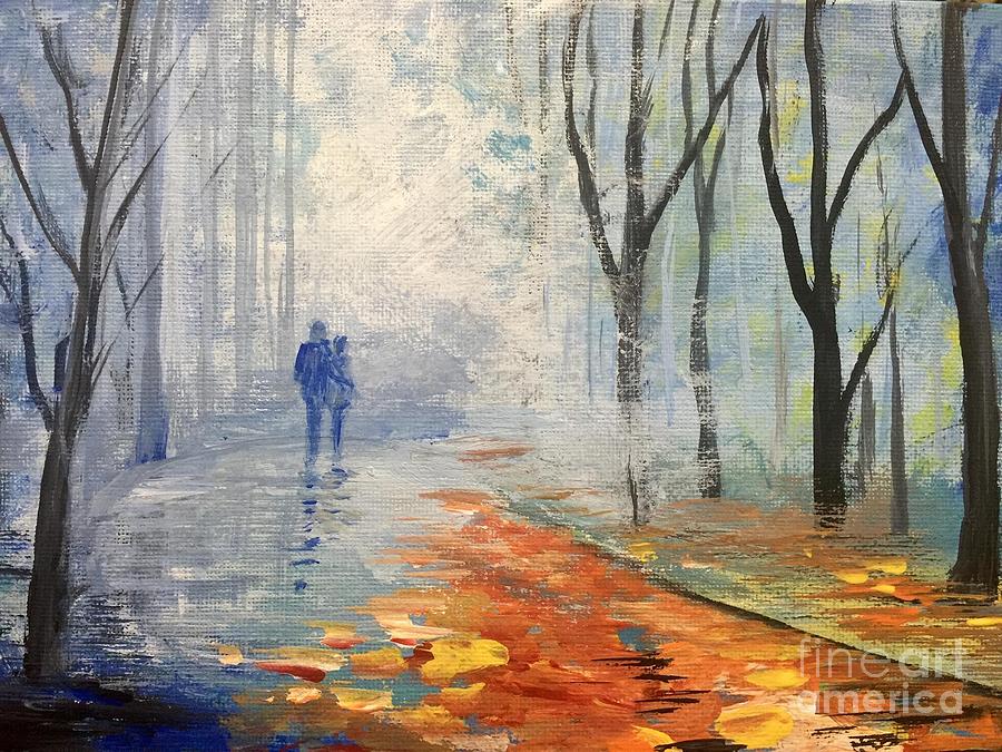 A Fall Walk Painting by Trilby Cole