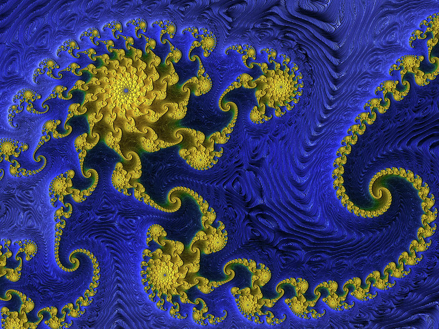 Cobalt Blue Digital Art - A Falling Star by Georgiana Romanovna