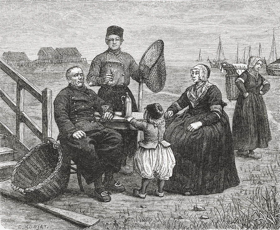 Century Drawing - A Family From Urk, Flevoland, The by Vintage Design Pics