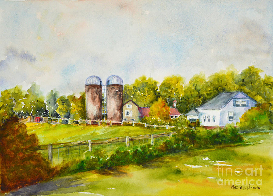 A Farm at Lincoln, RI Painting by Madie Horne