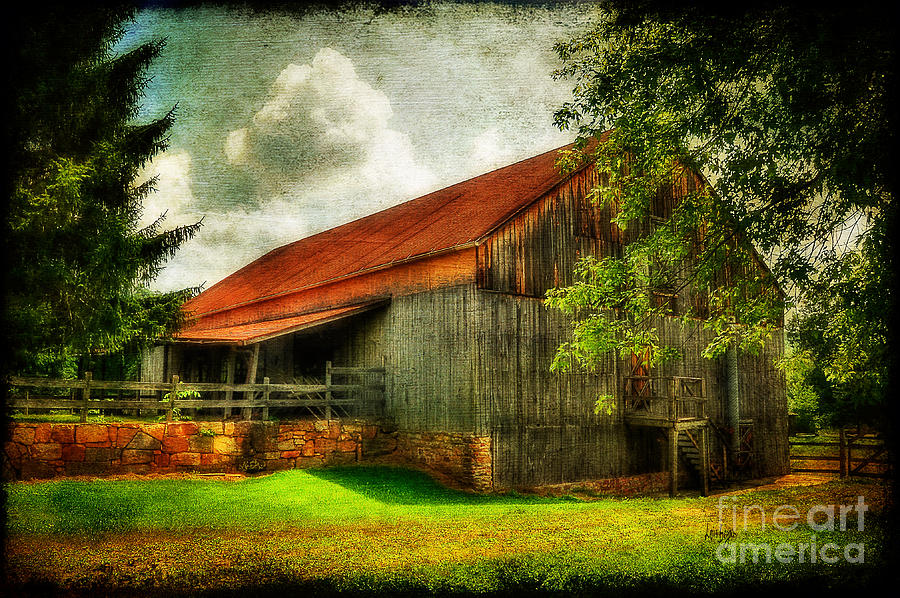 Barn Photograph - A Farm-Picture by Lois Bryan