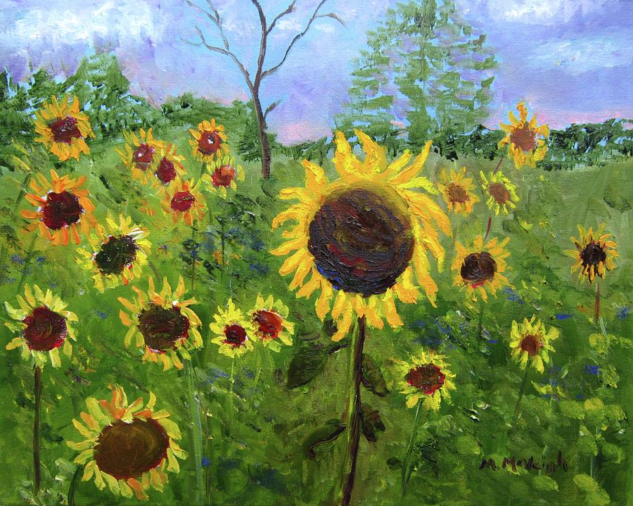 Nature Painting - A Field Of Sunflowers by Marita McVeigh