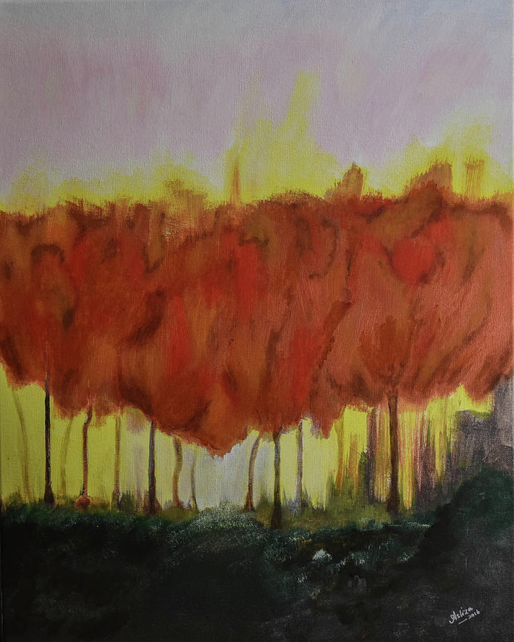 A Fiery Autumn Painting by Danikae Designs - Fine Art America