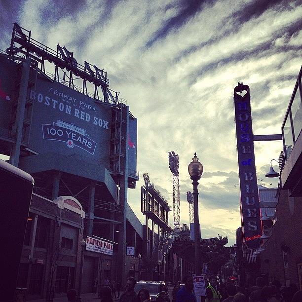 Boston Red Sox Photograph - A Fine Night Is Upon Us #beantown by Kate Arsenault 