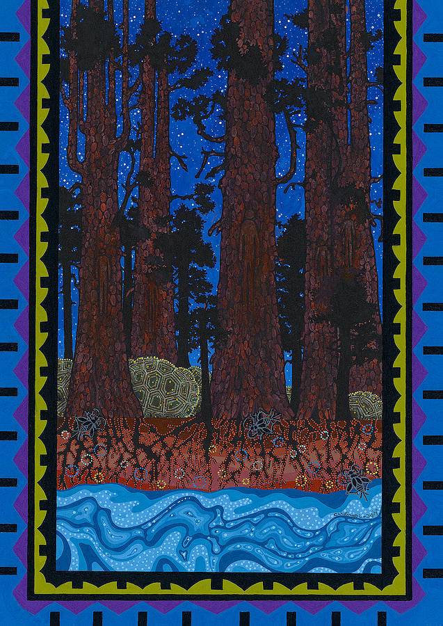 Tree Painting - A Forest Whispers by Chholing Taha