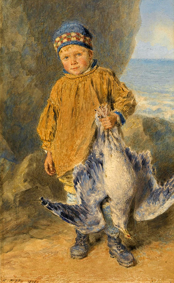 A Fisher Boy Drawing by William Henry Hunt