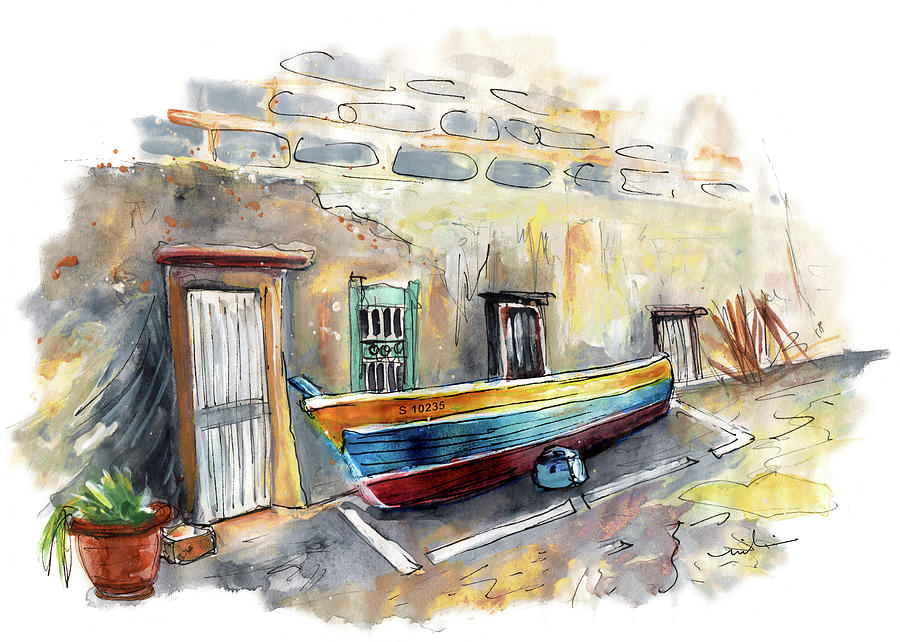 A Fisherman Boat In Valletta Painting by Miki De Goodaboom