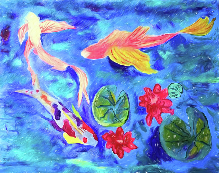 A fishy story Painting by Cathy Anderson