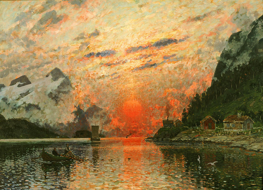 A Fjord Painting by Adelsteen Normann