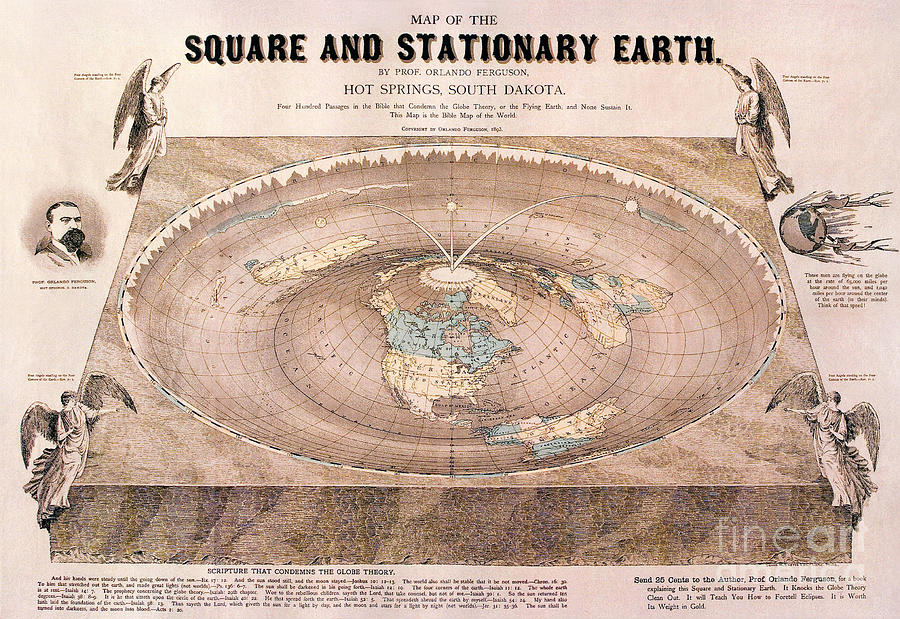 A flat-Earth map Painting by Celestial Images