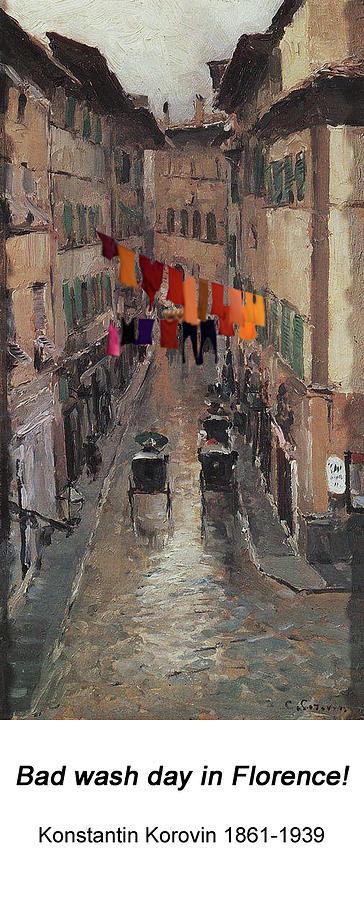  A Florence street in the rain 1888 Digital Art by John Saunders