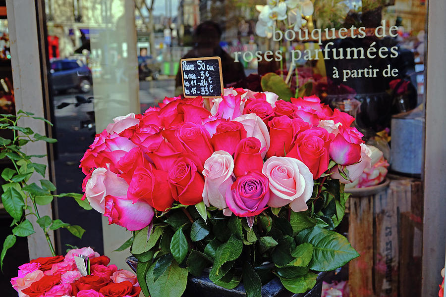 A Flower Shop Display In Paris, France Photograph by Rick Rosenshein