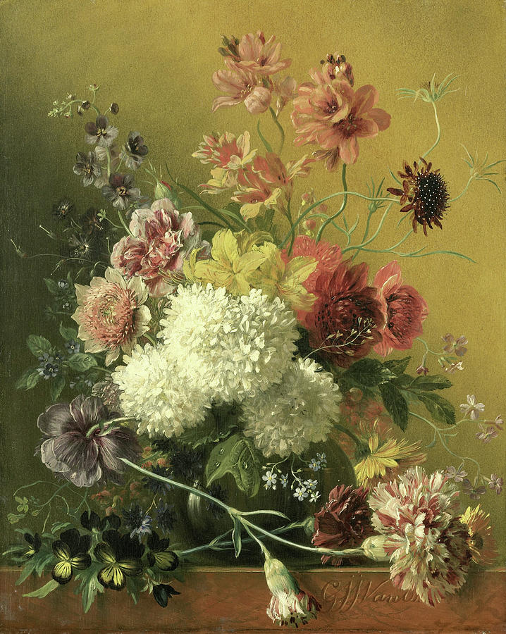 A Flower Still Life Painting by Georgius Jacobus Johannes van Os