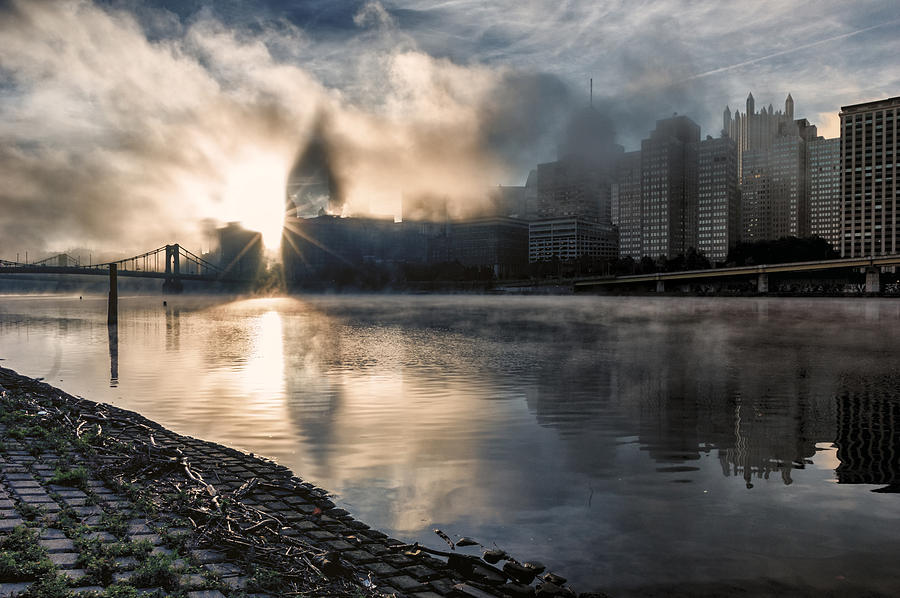A Foggy Morning in Pittsburgh Photograph by Lori Coleman