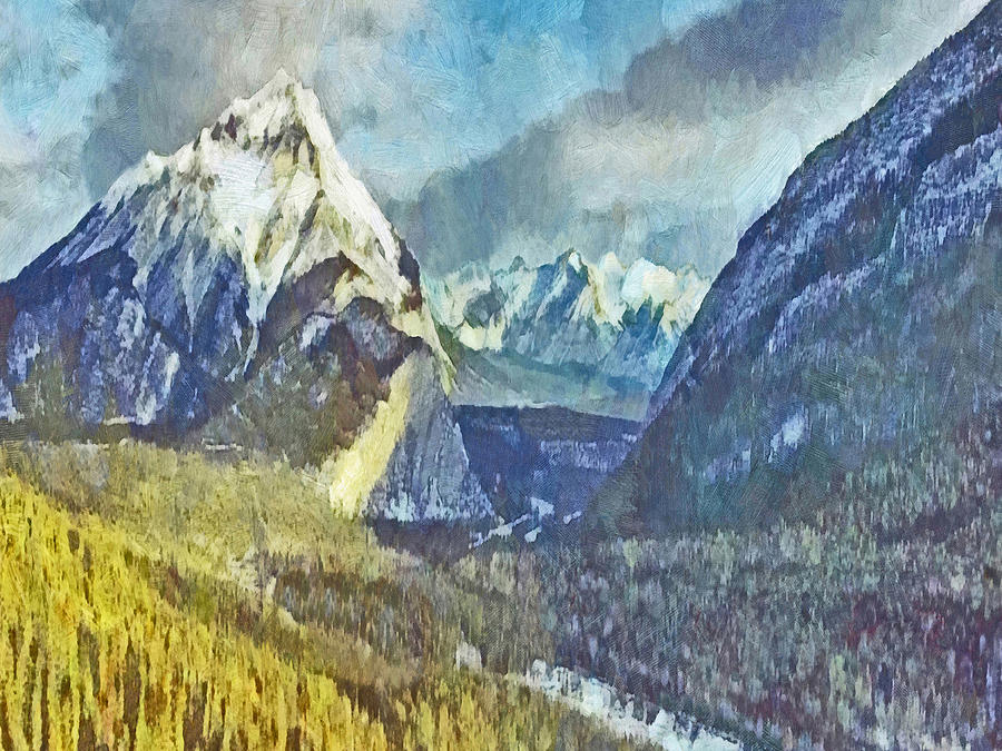 A Forested Valley In The Rocky Mountains Digital Art by Digital Photographic Arts