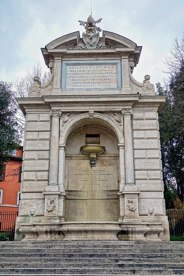 Fountain Photograph - A Fountain In The trastevere Neighborhood In Rome Italy by Rick Rosenshein