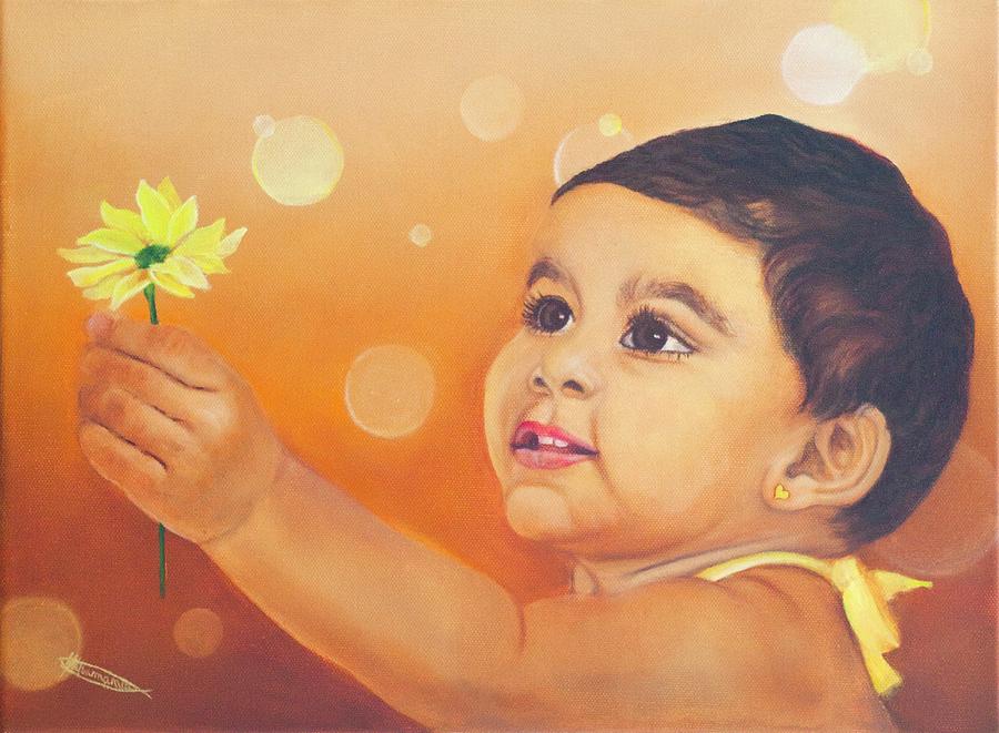Child Painting - A Fragrant Offering by Jeanette Sthamann