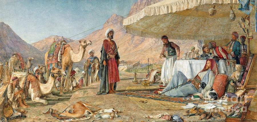 A Frank Encampment in the Desert of Mount Sinai  Painting by MotionAge Designs