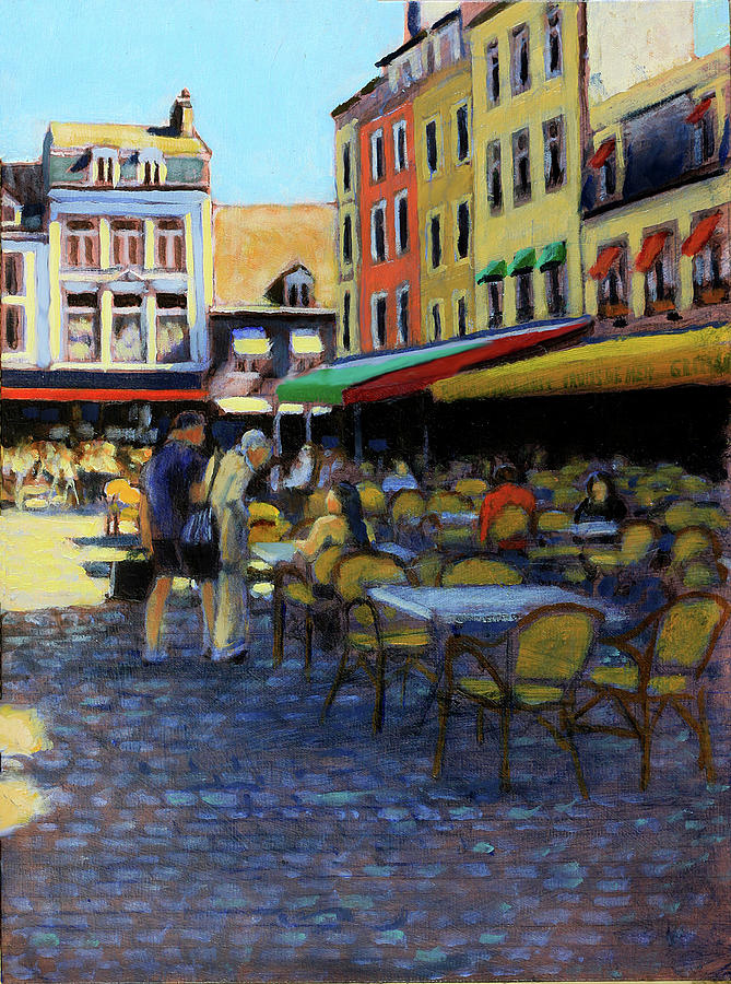 A French Food Court Painting by David Zimmerman