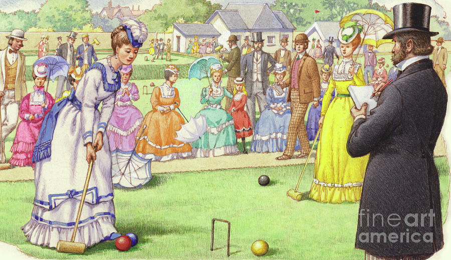 A game of croquet at the All England Club at Wimbledon Painting by Pat ...