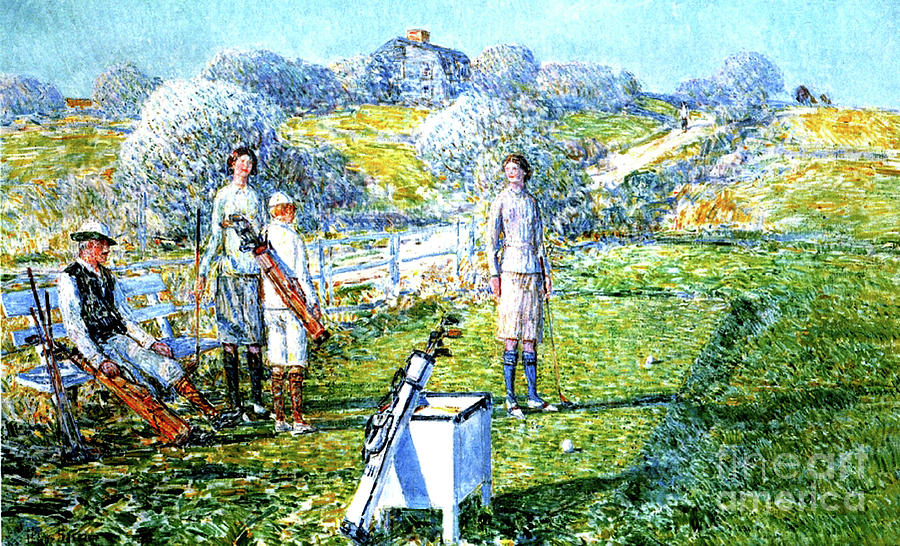 A Game of Golf, 1923 Painting by Childe Hassam