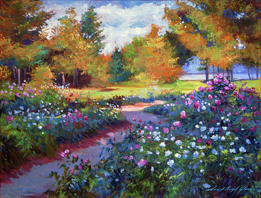  A Garden On The Hudson Painting by David Lloyd Glover